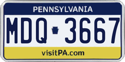 PA license plate MDQ3667