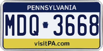PA license plate MDQ3668