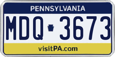 PA license plate MDQ3673