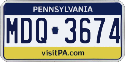 PA license plate MDQ3674