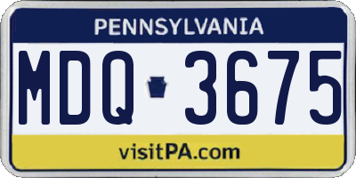 PA license plate MDQ3675