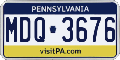 PA license plate MDQ3676