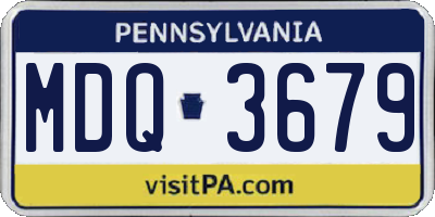 PA license plate MDQ3679