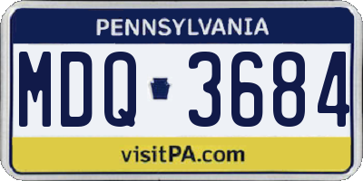 PA license plate MDQ3684