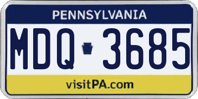 PA license plate MDQ3685