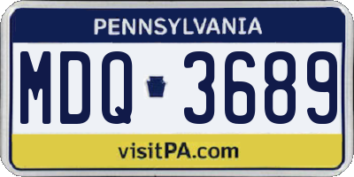 PA license plate MDQ3689