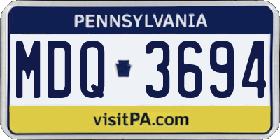 PA license plate MDQ3694