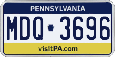 PA license plate MDQ3696