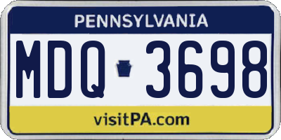 PA license plate MDQ3698