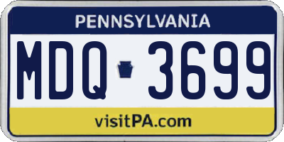 PA license plate MDQ3699