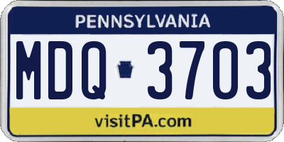 PA license plate MDQ3703