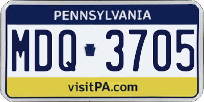PA license plate MDQ3705