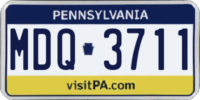 PA license plate MDQ3711