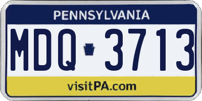 PA license plate MDQ3713