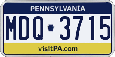 PA license plate MDQ3715