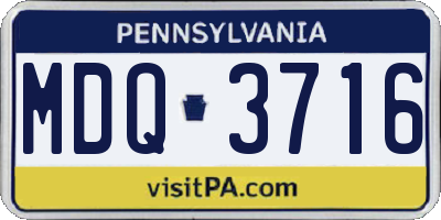 PA license plate MDQ3716