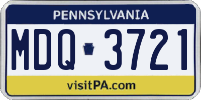PA license plate MDQ3721