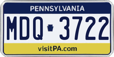 PA license plate MDQ3722