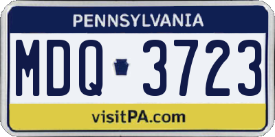 PA license plate MDQ3723