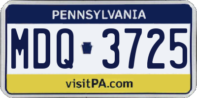 PA license plate MDQ3725