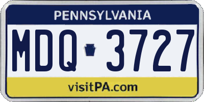 PA license plate MDQ3727