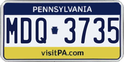 PA license plate MDQ3735