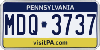 PA license plate MDQ3737