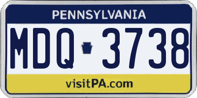PA license plate MDQ3738