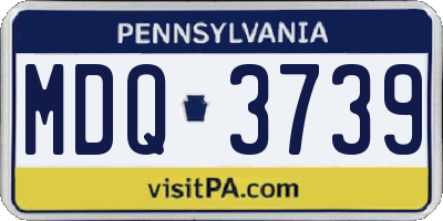 PA license plate MDQ3739