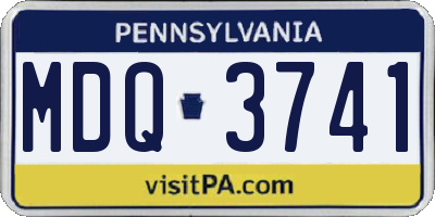 PA license plate MDQ3741