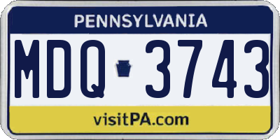 PA license plate MDQ3743