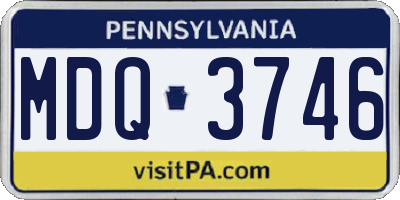 PA license plate MDQ3746