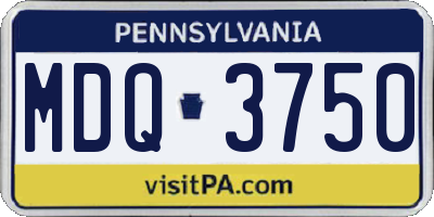 PA license plate MDQ3750
