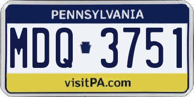 PA license plate MDQ3751