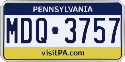 PA license plate MDQ3757