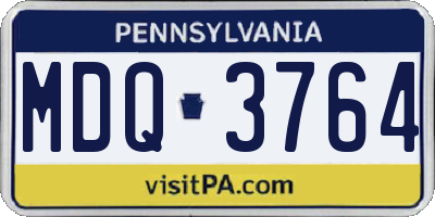 PA license plate MDQ3764