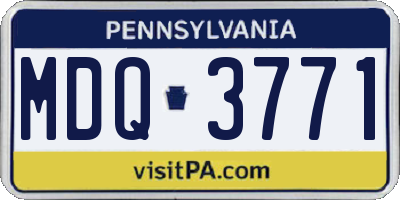 PA license plate MDQ3771