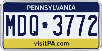 PA license plate MDQ3772