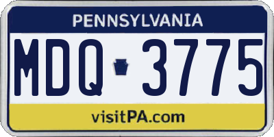 PA license plate MDQ3775