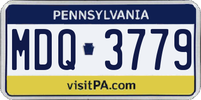 PA license plate MDQ3779