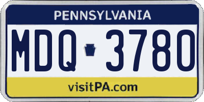 PA license plate MDQ3780