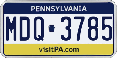 PA license plate MDQ3785