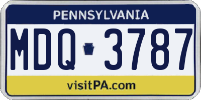 PA license plate MDQ3787