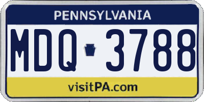 PA license plate MDQ3788