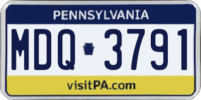 PA license plate MDQ3791