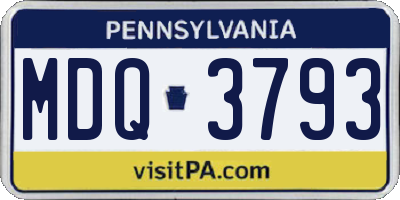 PA license plate MDQ3793