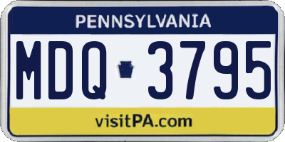 PA license plate MDQ3795