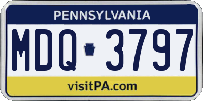 PA license plate MDQ3797