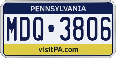 PA license plate MDQ3806