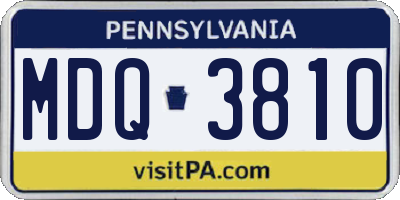 PA license plate MDQ3810